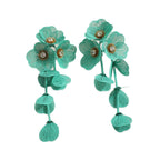 Boucles d'oreilles pendantes pour femme motif floral