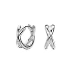 Créoles pendantes pour femme en argent sterling 925 design X