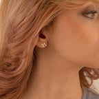 Boucles d'oreilles nœud avec strass pour femme