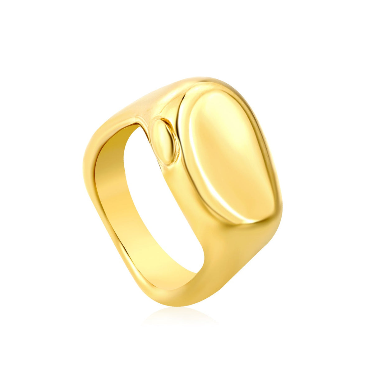 Bague tendance pour femme en acier inoxydable au design incurvé