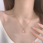 Collier avec pendentif cercle exquis et accent étincelant
