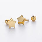 Boucles d'oreilles puces motif étoile en argent sterling