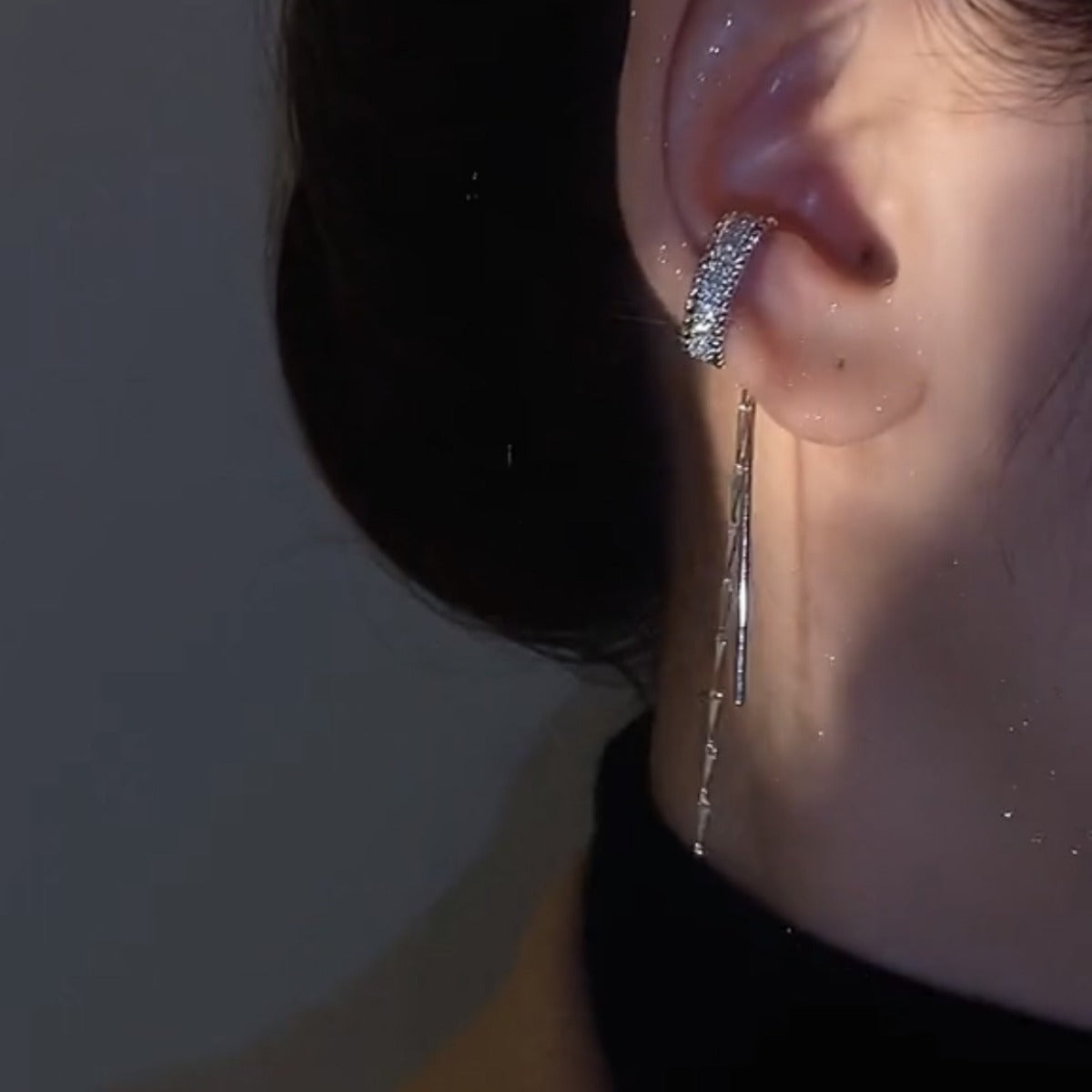 Boucles d'oreilles glamour avec pierres étincelantes