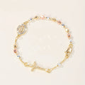 Bracelet religieux filigrane avec croix et médaille miraculeuse