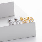 Boucles d'oreilles clous avec zircon 5A en argent sterling 925