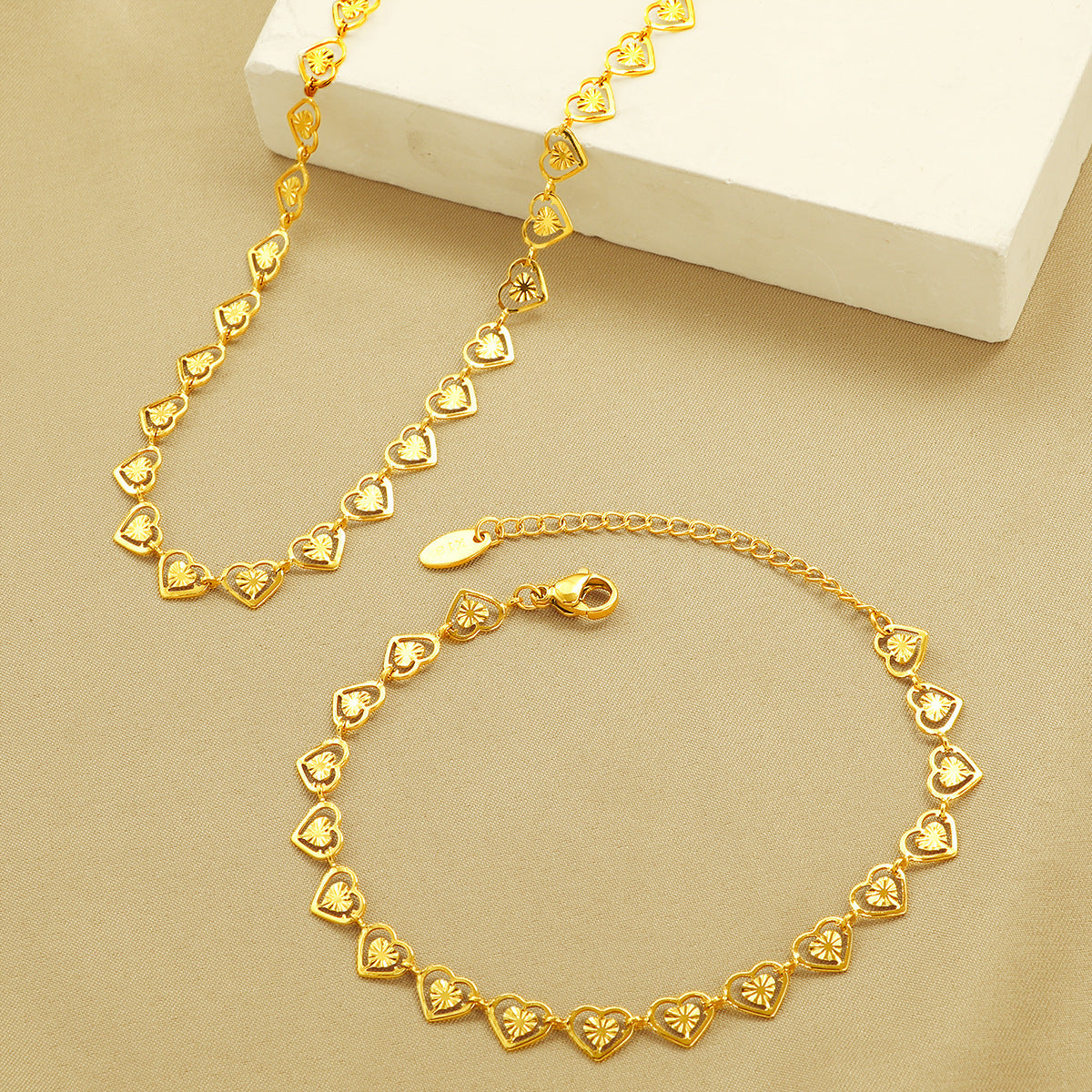 Collier à maillons en forme de cœur pour femme