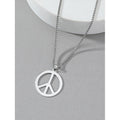 Collier pour femme avec pendentif Peace en acier inoxydable