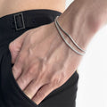 Bracelet double chaîne en acier inoxydable