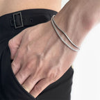 Bracelet double chaîne en acier inoxydable