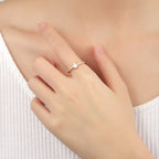 Bague ouverte élégante pour femme avec zircone