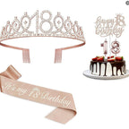 Couronne scintillante pour 18e anniversaire avec écharpe