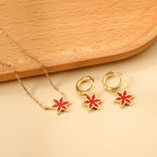 Parure de bijoux pour femme avec pendentif feuille étincelant et boucles d'oreilles élégantes