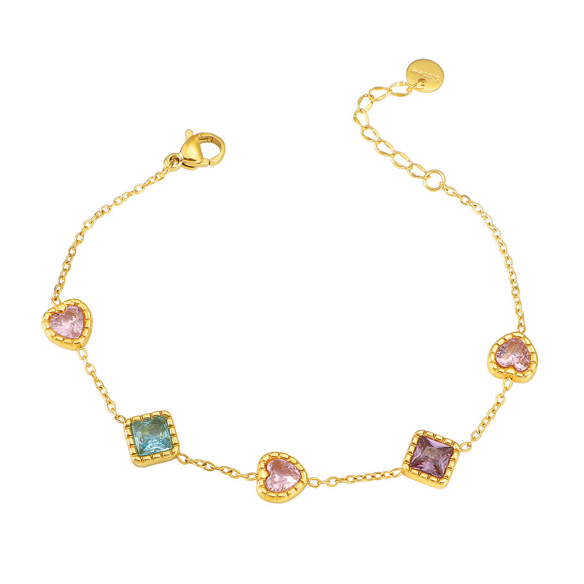 Bracelet délicat pour femme avec éléments en pierres précieuses colorées