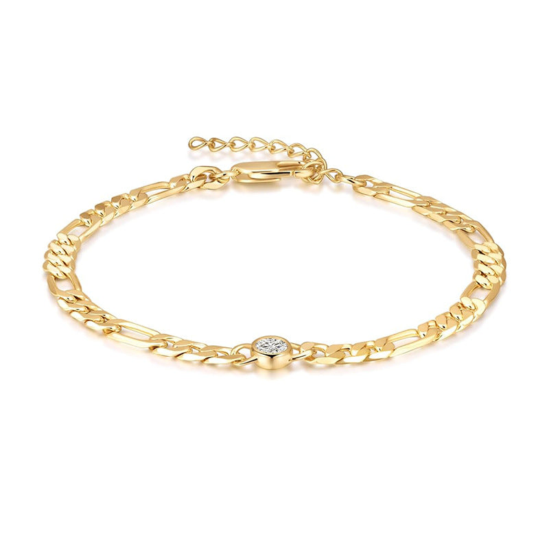 Bracelet de cheville pour femme avec zircons