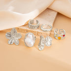 Bague statement florale en argent
