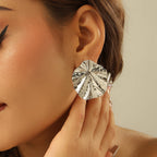 Boucles d'oreilles créateur pour femme en forme de feuille