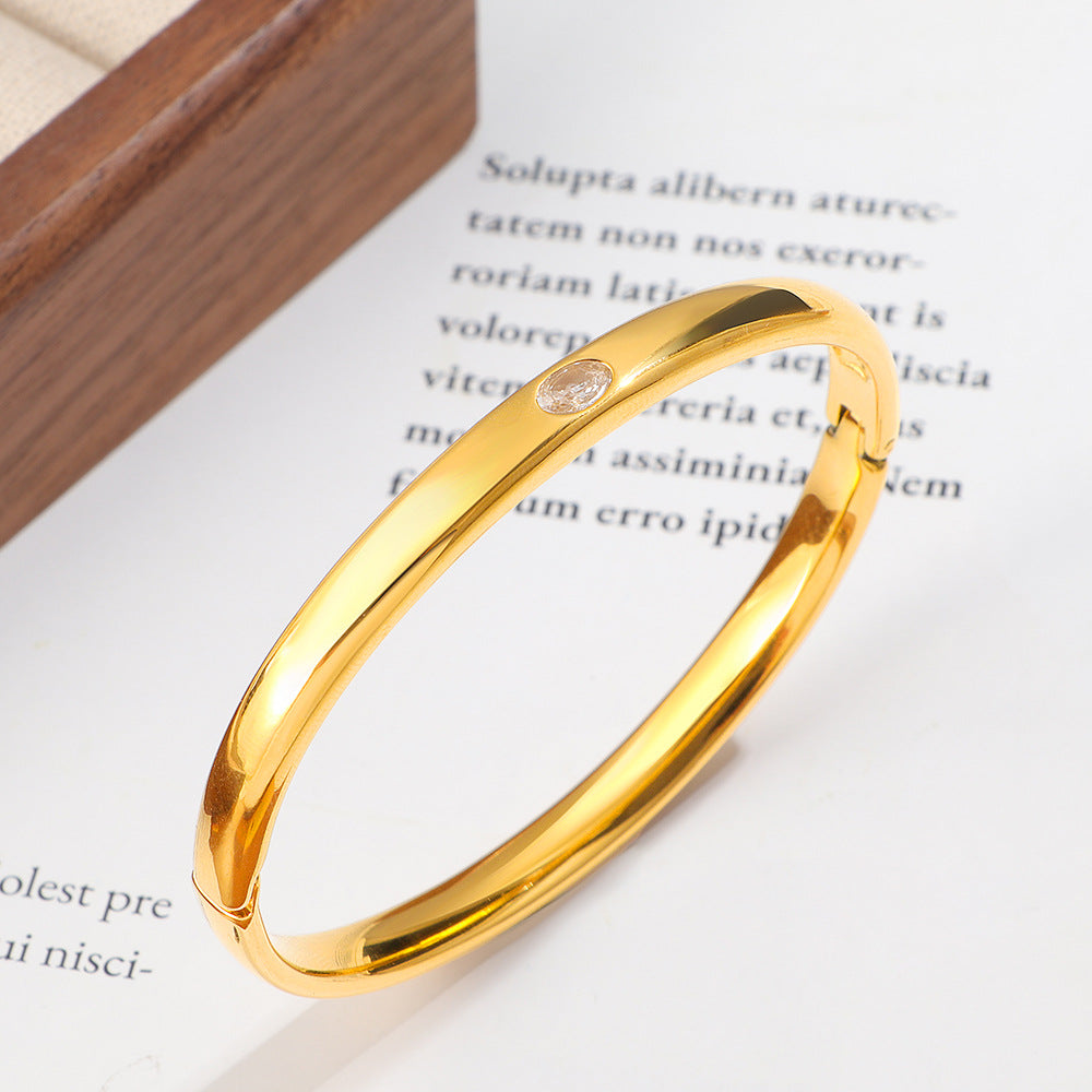 Jonc pour femme avec zircon étincelant