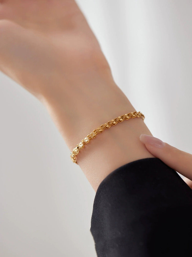 Bracelet à chaîne entrelacée pour femme