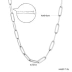 Collier tendance pour femme à maillons ovales et fermoir réglable