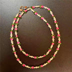 Collier élégant en perles et perles florales