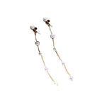 Boucles d'oreilles pendantes chaîne et perles