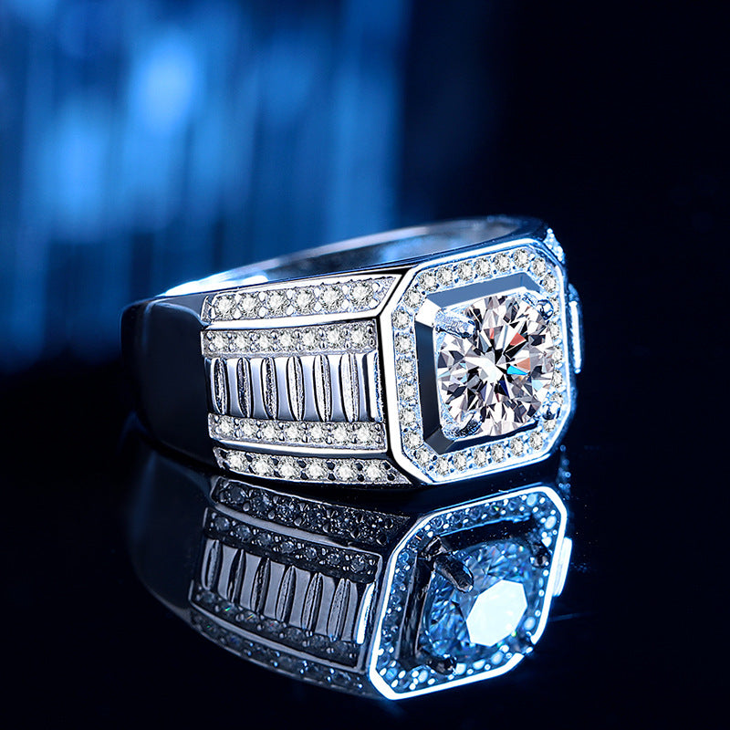 Bague pour homme avec zircon étincelant et design élégant