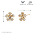 Boucles d'oreilles puces en forme de fleur avec zirconiums