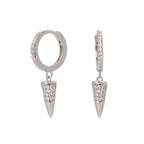 Boucles d'oreilles pendantes cône en argent sterling 925