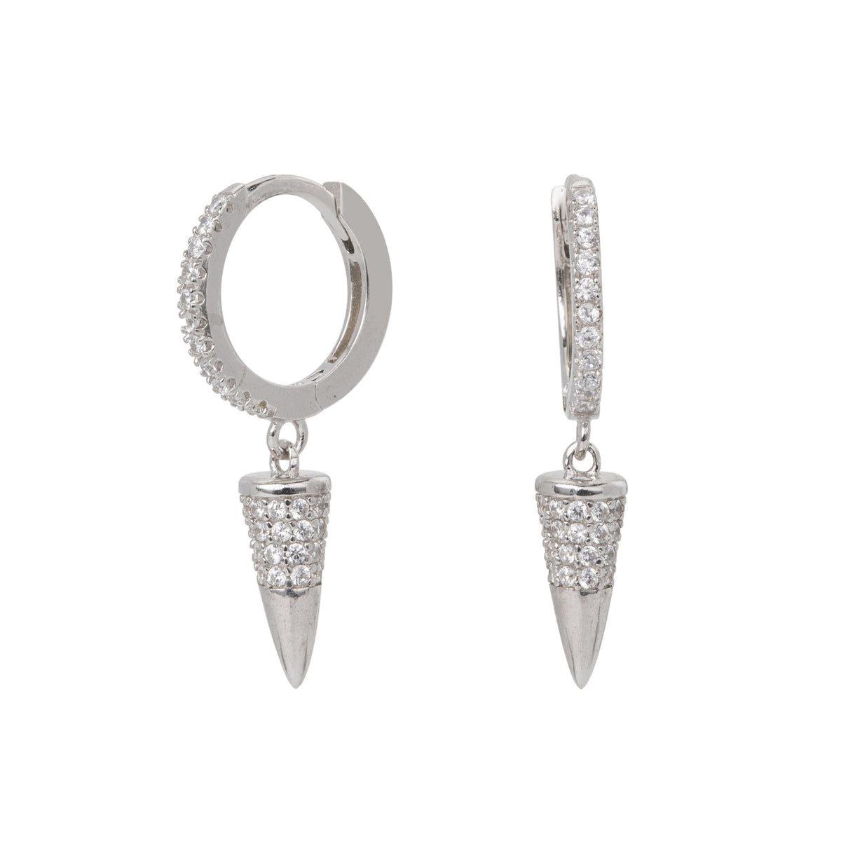 Boucles d'oreilles pendantes cône en argent sterling 925