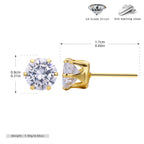 Boucles d'oreilles puces pour femme avec zircons 5A en argent sterling 925