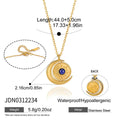 Collier pour femme avec pendentif lune et soleil en acier inoxydable