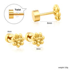 Boucles d'oreilles puces en acier inoxydable au design moderne à trois phases