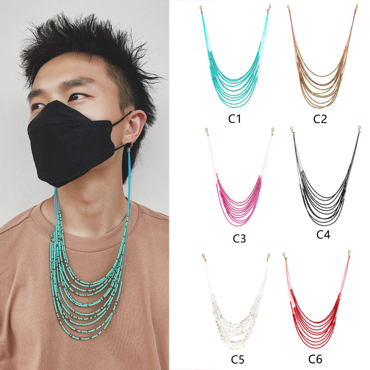 Collier multicouche à perles