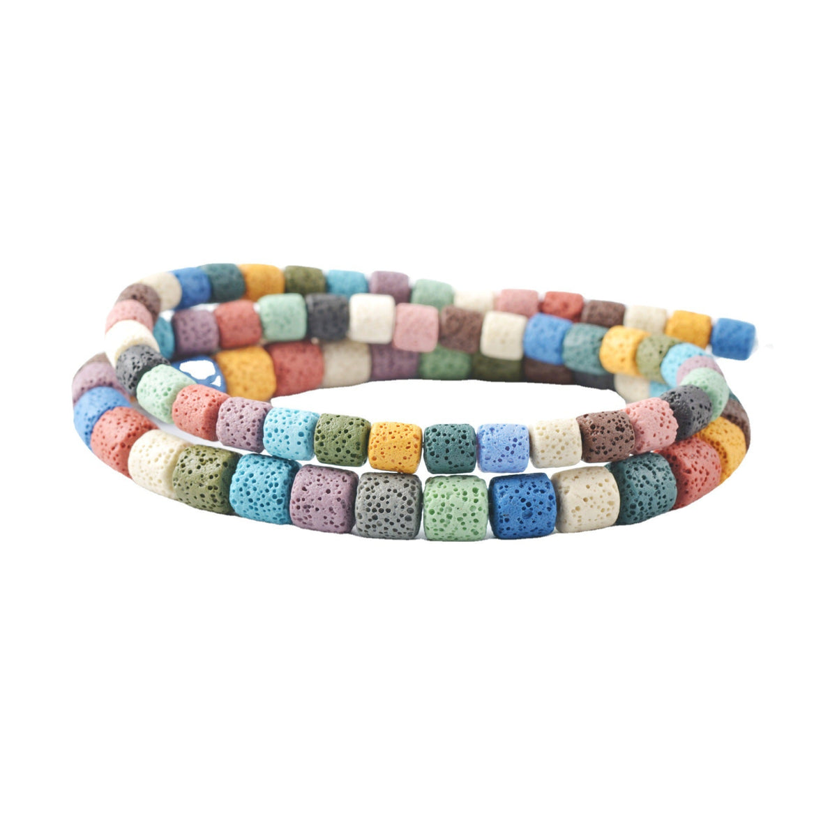 Collier de perles en pierre de lave naturelle