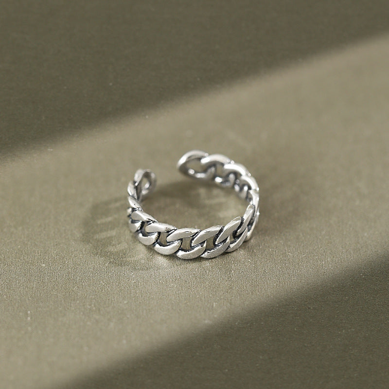 Bague ouverte en chaîne pour femme