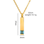 Collier pour femme avec pendentif rectangulaire moderne