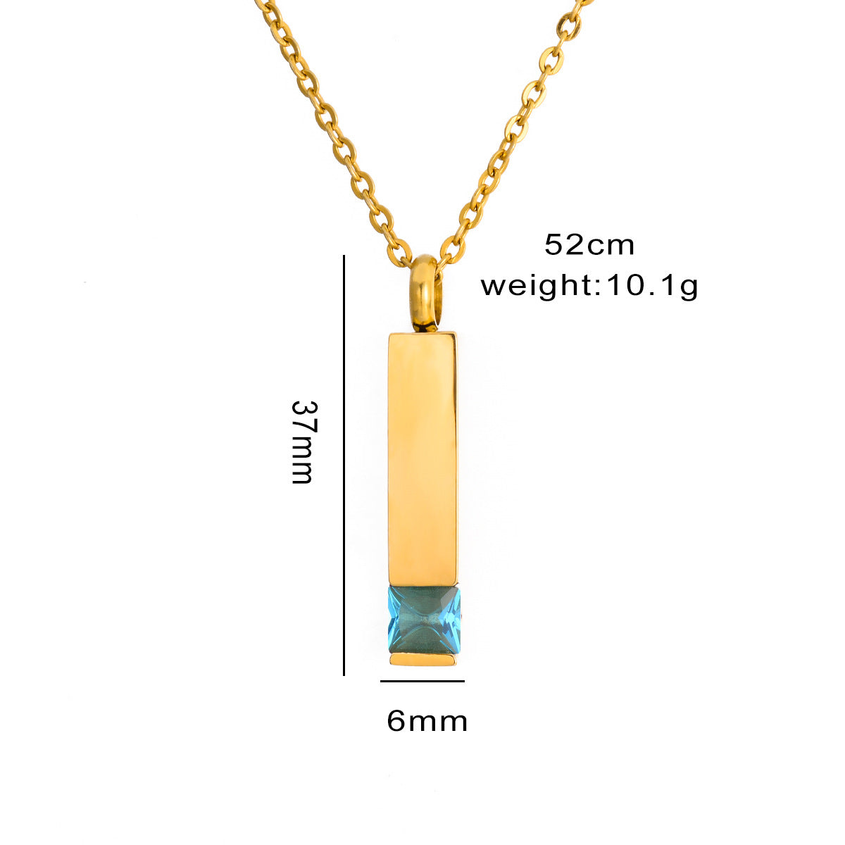 Collier pour femme avec pendentif rectangulaire moderne