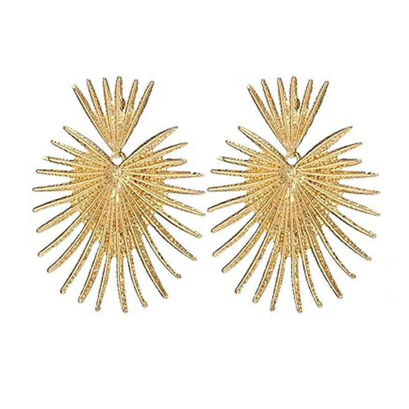 Boucles d'oreilles pendantes pour femme motif feuille