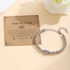 Bracelet pour femme avec pendentif cœur et breloque personnalisable