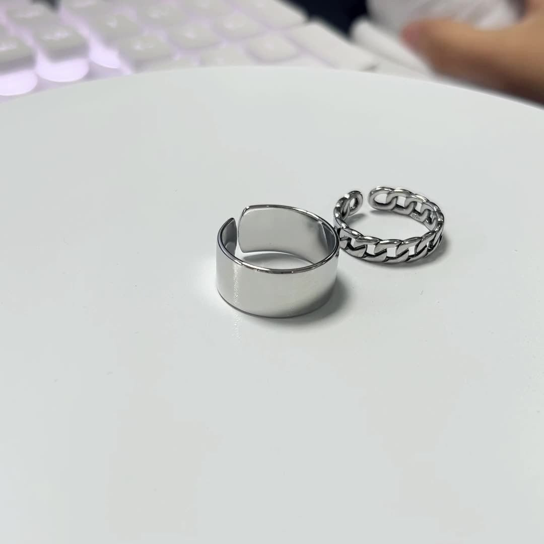Bague ouverte en chaîne pour femme