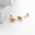Boucles d'oreilles à clous pour femme design œil en argent sterling 925