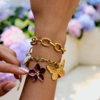 Bracelet pour femme en acier inoxydable étanche et hypoallergénique avec design rotatif
