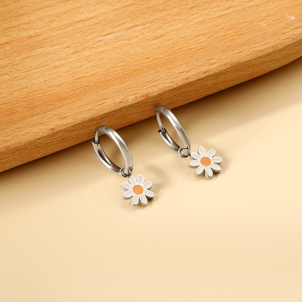Boucles d'oreilles pendantes pour femmes au design floral