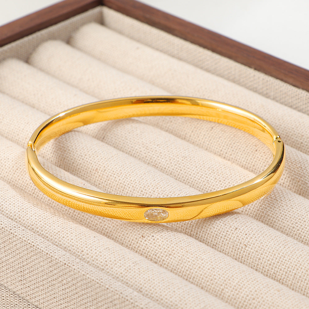 Jonc pour femme avec zircon étincelant