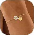 Bracelet pour femme avec pendentifs pierres précieuses colorées et design personnalisable
