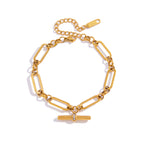 Bracelet pour femme à maillons en acier inoxydable