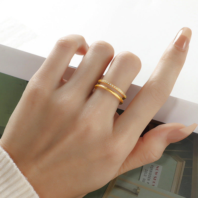 Bague élégante pour femme au design double