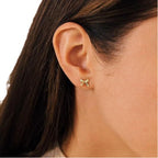 Boucles d'oreilles nœud avec strass pour femme