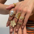 Bague statement florale en argent