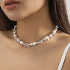 Collier de perles pour femme avec étoiles